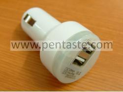 Car USB charger 2 output (white)
